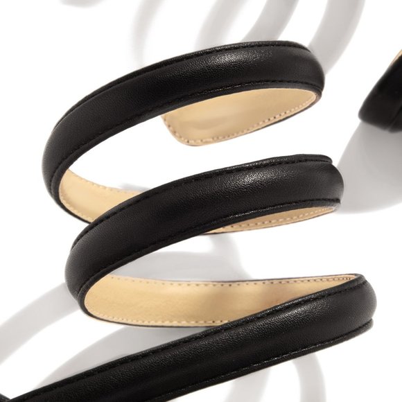 NEW🔥 Coil Spiral Ankle Strap Stiletto Heel Sandal - Picture 6 of 8